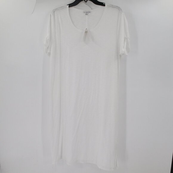 NWT James perse shirt dress Women's 3 rolled sleeve slub tee white cotton blend - Picture 1 of 13